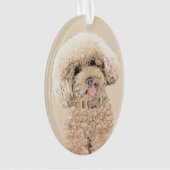 Poodle Miniature Speelgoed Abriot Cream Brown Dog  Ornament (voorkant)