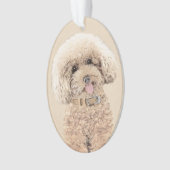 Poodle Miniature Speelgoed Abriot Cream Brown Dog  Ornament (voorkant)