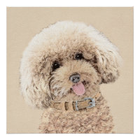 Poodle Miniature Speelgoed Abriot Cream Brown Dog 