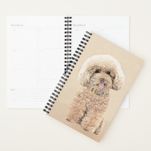Poodle Miniature Speelgoed Abriot Cream Brown Dog  Planner (Display)