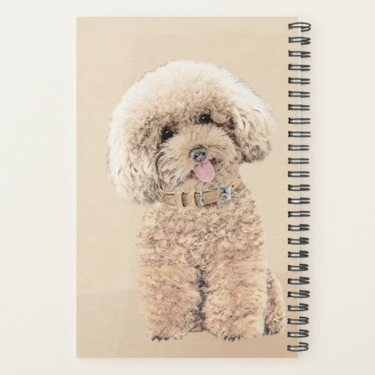Poodle Miniature Speelgoed Abriot Cream Brown Dog  Planner (Achterkant)