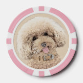 Poodle Miniature Speelgoed Abriot Cream Brown Dog  Poker Chips (Voorkant)