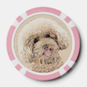 Poodle Miniature Speelgoed Abriot Cream Brown Dog  Poker Chips (Achterkant)