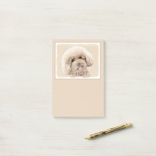 Poodle Miniature Speelgoed Abriot Cream Brown Dog  Post-it® Notes (Op bureau)