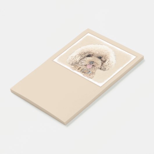 Poodle Miniature Speelgoed Abriot Cream Brown Dog  Post-it® Notes (Schuin)