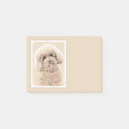 Poodle Miniature Speelgoed Abriot Cream Brown Dog Post-it® Notes (Voorkant)