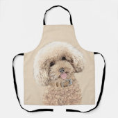 Poodle Miniature Speelgoed Abriot Cream Brown Dog Schort (Voorkant)