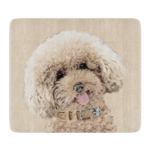 Poodle Miniature Speelgoed Abriot Cream Brown Dog Snijplank