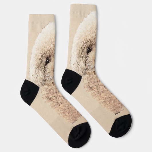 Poodle Miniature Speelgoed Abriot Cream Brown Dog  Sokken (Rechts)