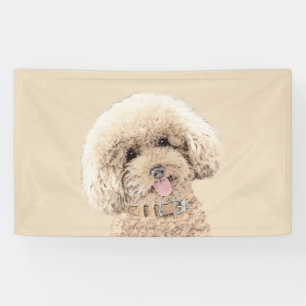 Poodle Miniature Speelgoed Abriot Cream Brown Dog  Spandoek