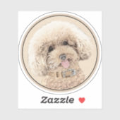 Poodle Miniature Speelgoed Abriot Cream Brown Dog  Sticker (Vel)