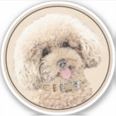 Poodle Miniature Speelgoed Abriot Cream Brown Dog  Sticker (Voorkant)