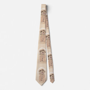 Poodle Miniature Speelgoed Abriot Cream Brown Dog  Stropdas