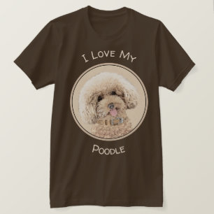 Poodle Miniature Speelgoed Abriot Cream Brown Dog  T-shirt