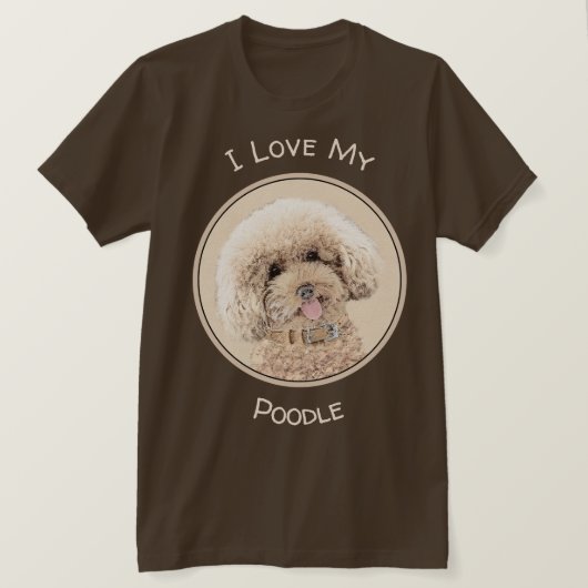 Poodle Miniature Speelgoed Abriot Cream Brown Dog  T-shirt (Design voorkant)