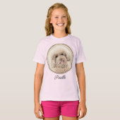 Poodle Miniature Speelgoed Abriot Cream Brown Dog  T-shirt (Voorkant volledig)
