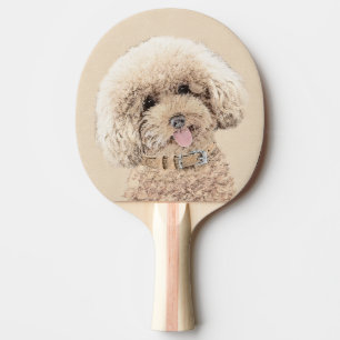 Poodle Miniature Speelgoed Abriot Cream Brown Dog Tafeltennisbatje