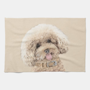 Poodle Miniature Speelgoed Abriot Cream Brown Dog  Theedoek