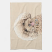 Poodle Miniature Speelgoed Abriot Cream Brown Dog Theedoek (Verticaal)