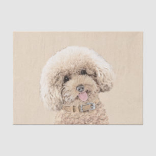 Poodle Miniature Speelgoed Abriot Cream Brown Dog Tissuepapier