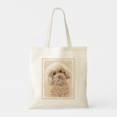 Poodle Miniature Speelgoed Abriot Cream Brown Dog  Tote Bag (Achterkant)