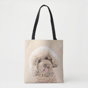 Poodle Miniature Speelgoed Abriot Cream Brown Dog  Tote Bag