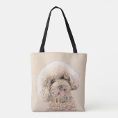 Poodle Miniature Speelgoed Abriot Cream Brown Dog Tote Bag (Achterkant)