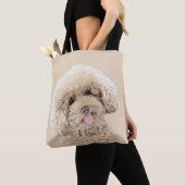 Poodle Miniature Speelgoed Abriot Cream Brown Dog Tote Bag (Dichtbij)
