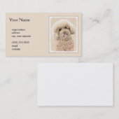 Poodle Miniature Speelgoed Abriot Cream Brown Dog  Visitekaartje (Voorkant / Achterkant)