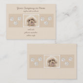 Poodle Miniature Speelgoed Abriot Cream Brown Dog  Visitekaartje (Voorkant / Achterkant)