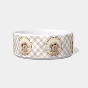 Poodle Miniature Speelgoed Abriot Cream Brown Dog Voerbakje