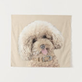 Poodle Miniature Speelgoed Abriot Cream Brown Dog Wandkleed (Voorkant (horizontaal))