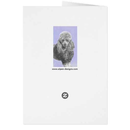 Poodle Miniature Speelgoed Silver Gray Blue Dog Ar (Achterkant)