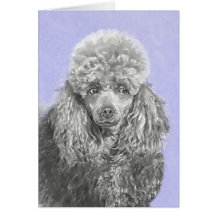 Poodle Miniature Speelgoed Silver Gray Blue Dog Ar