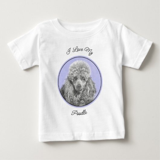 Poodle Miniature Speelgoed Silver Gray Blue Dog Ar (Voorkant)