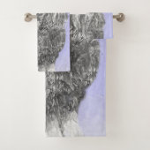 Poodle Miniature Speelgoed Silver Gray Blue Dog Ar Bad Handdoek (Insitu)