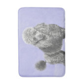 Poodle Miniature Speelgoed Silver Gray Blue Dog Ar Badmat (Voorkant Verticaal)