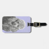 Poodle Miniature Speelgoed Silver Gray Blue Dog Ar Bagagelabel (Voorkant horizontaal)