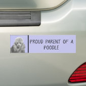 Poodle Miniature Speelgoed Silver Gray Blue Dog Ar Bumpersticker (Op auto)