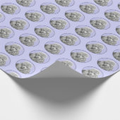 Poodle Miniature Speelgoed Silver Gray Blue Dog Ar Cadeaupapier (Hoek)