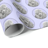 Poodle Miniature Speelgoed Silver Gray Blue Dog Ar Cadeaupapier (Rol Hoek)