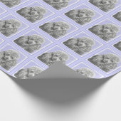 Poodle Miniature Speelgoed Silver Gray Blue Dog Ar Cadeaupapier (Hoek)