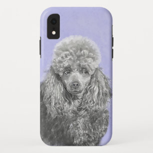 Poodle Miniature Speelgoed Silver Gray Blue Dog Ar Case-Mate iPhone Case