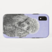 Poodle Miniature Speelgoed Silver Gray Blue Dog Ar Case-Mate iPhone Case (Achterkant (horizontaal))
