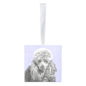 Poodle Miniature Speelgoed Silver Gray Blue Dog Ar Decoratie (Rechts)