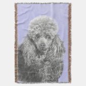 Poodle Miniature Speelgoed Silver Gray Blue Dog Ar Deken (Voorkant Verticaal)