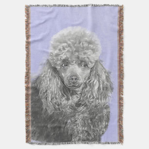 Poodle Miniature Speelgoed Silver Gray Blue Dog Ar Deken