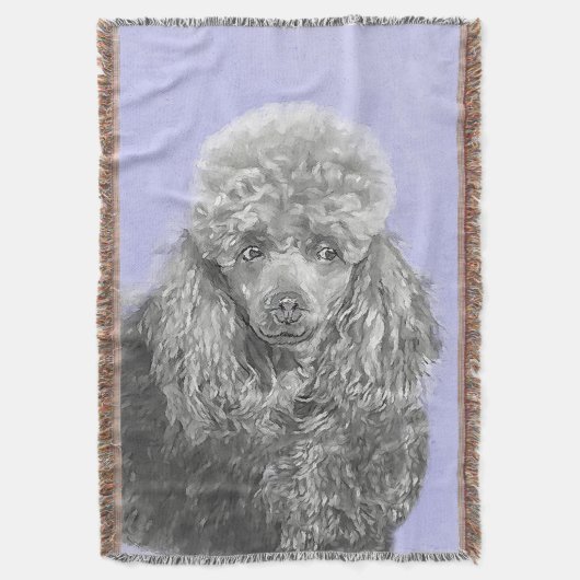 Poodle Miniature Speelgoed Silver Gray Blue Dog Ar Deken (Voorkant Verticaal)