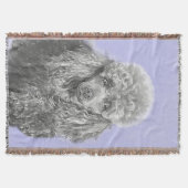 Poodle Miniature Speelgoed Silver Gray Blue Dog Ar Deken (Voorkant)