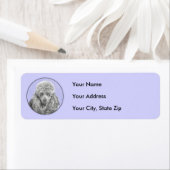 Poodle Miniature Speelgoed Silver Gray Blue Dog Ar Etiket (Insitu)